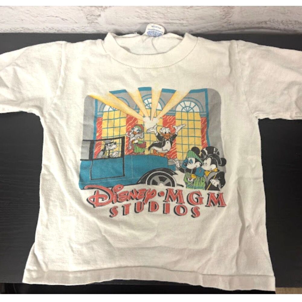 Disney Parks VTG MGM Hollywood Studios T Shirt Kids Size Medium Fab Five 80s